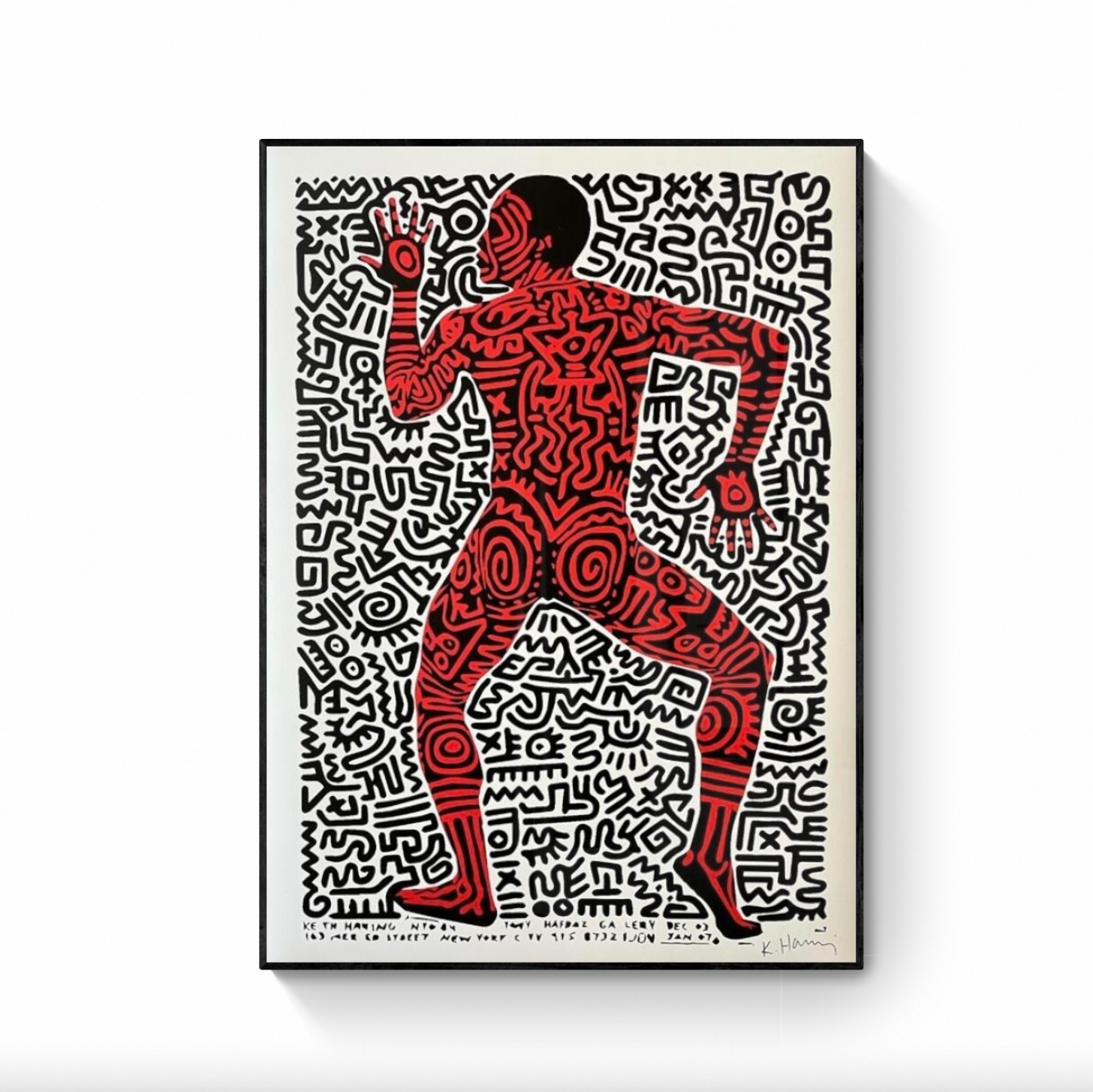 【特売】Keith Haring、The Story of Jason 129、希少画集画、新品額装付、choco その他