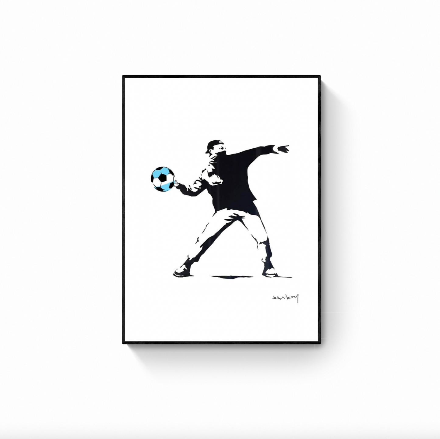 Juego de 2 láminas de BANKSY - Chica con globo y el amor está en el aire (Copa Mundial de la FIFA Qatar 2022™ Edición)