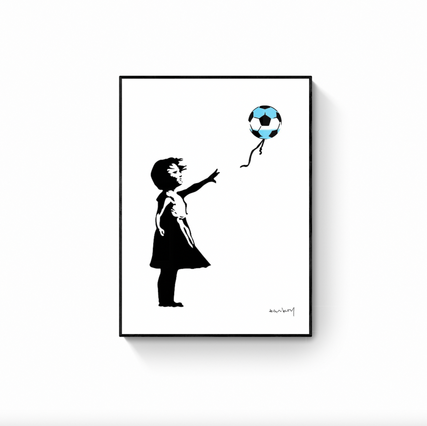 Juego de 2 láminas de BANKSY - Chica con globo y el amor está en el aire (Copa Mundial de la FIFA Qatar 2022™ Edición)