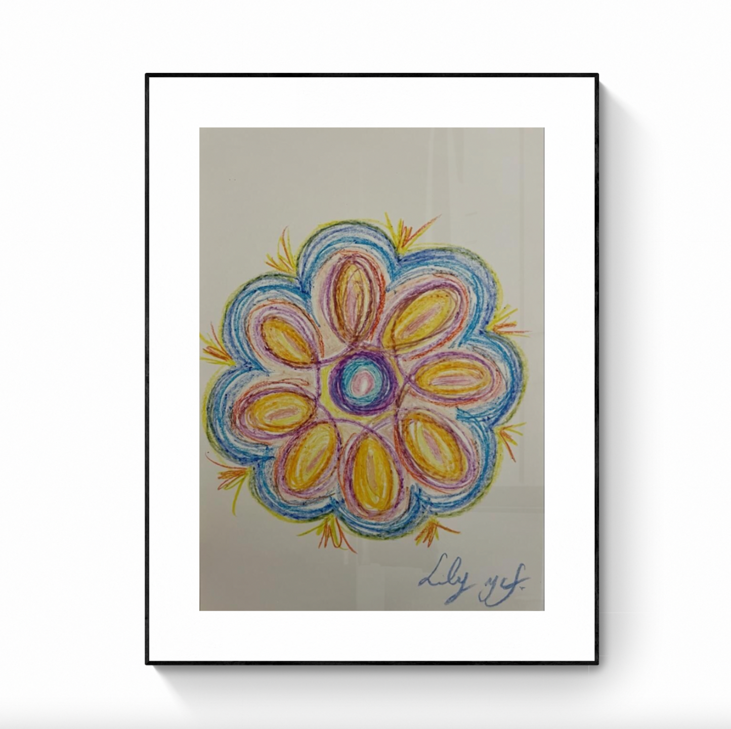 Lily ycf. Tribute to the sun - Unique pastel on Art Paper - Exclusively on LYNART Store