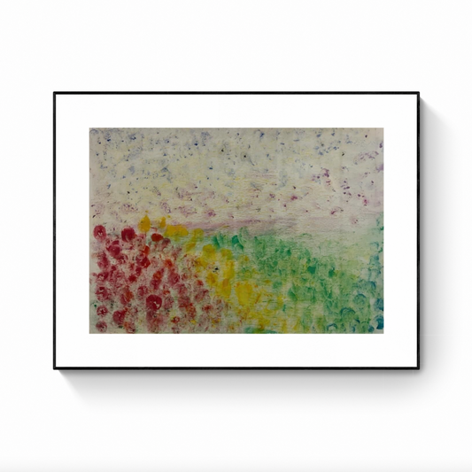 Lily ycf. Le champ de coquelicots - Unique pastel on Art Paper - Exclusively on LYNART Store