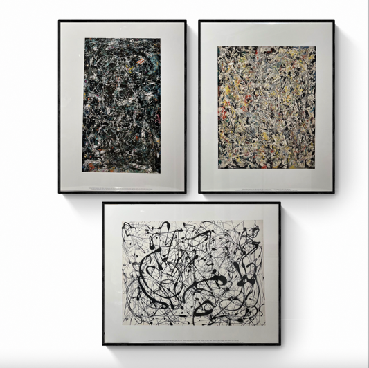 Jackson Pollock, Set mit 3 offiziellen Offset-Lithographien