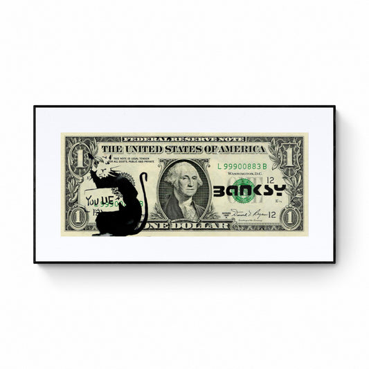 BANKSY Dollar Canvas - You Lie Rat - Certificato di autenticità - Edizione extra limitata 