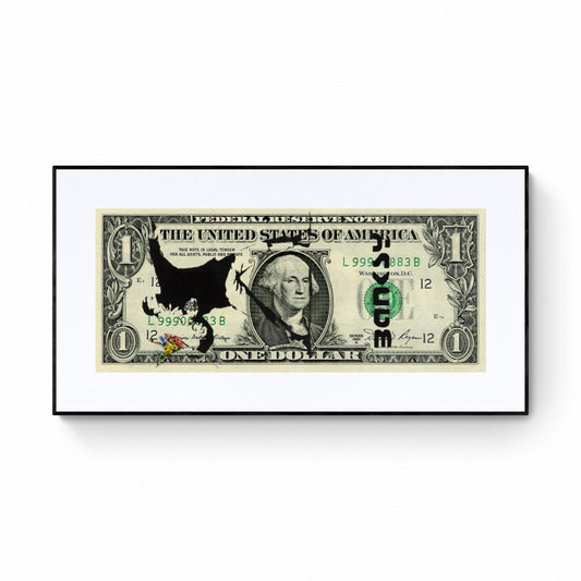 BANKSY Dollar Canvas - Love is in the air