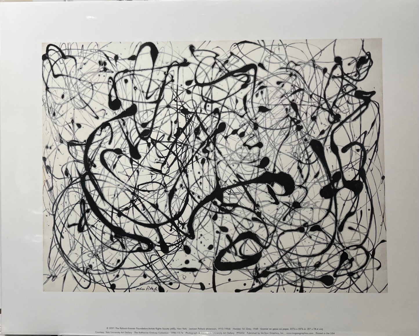 Jackson Pollock, número 14, gris, 1948, litografía offset