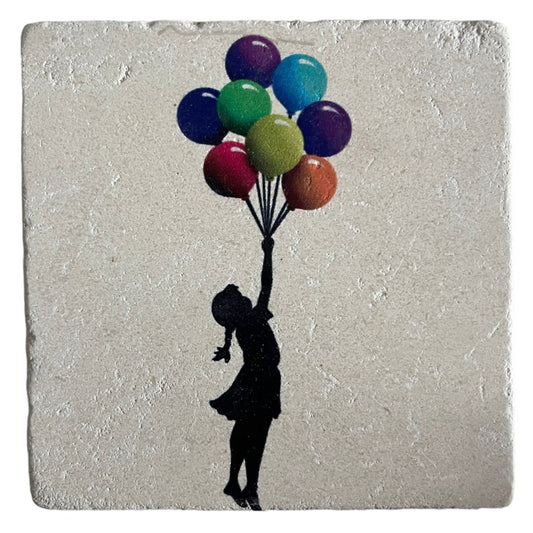 BANKSY *Flying Balloon Girl* Serigrafia su pietra Edizione Limitata