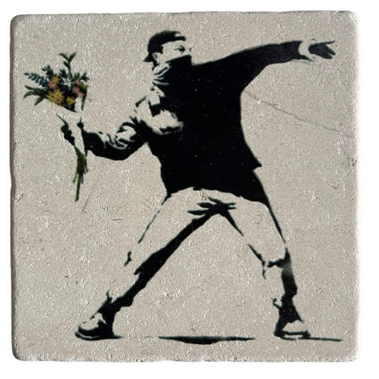 BANKSY *Flower Thrower* Screenprint on stone Limited Edition