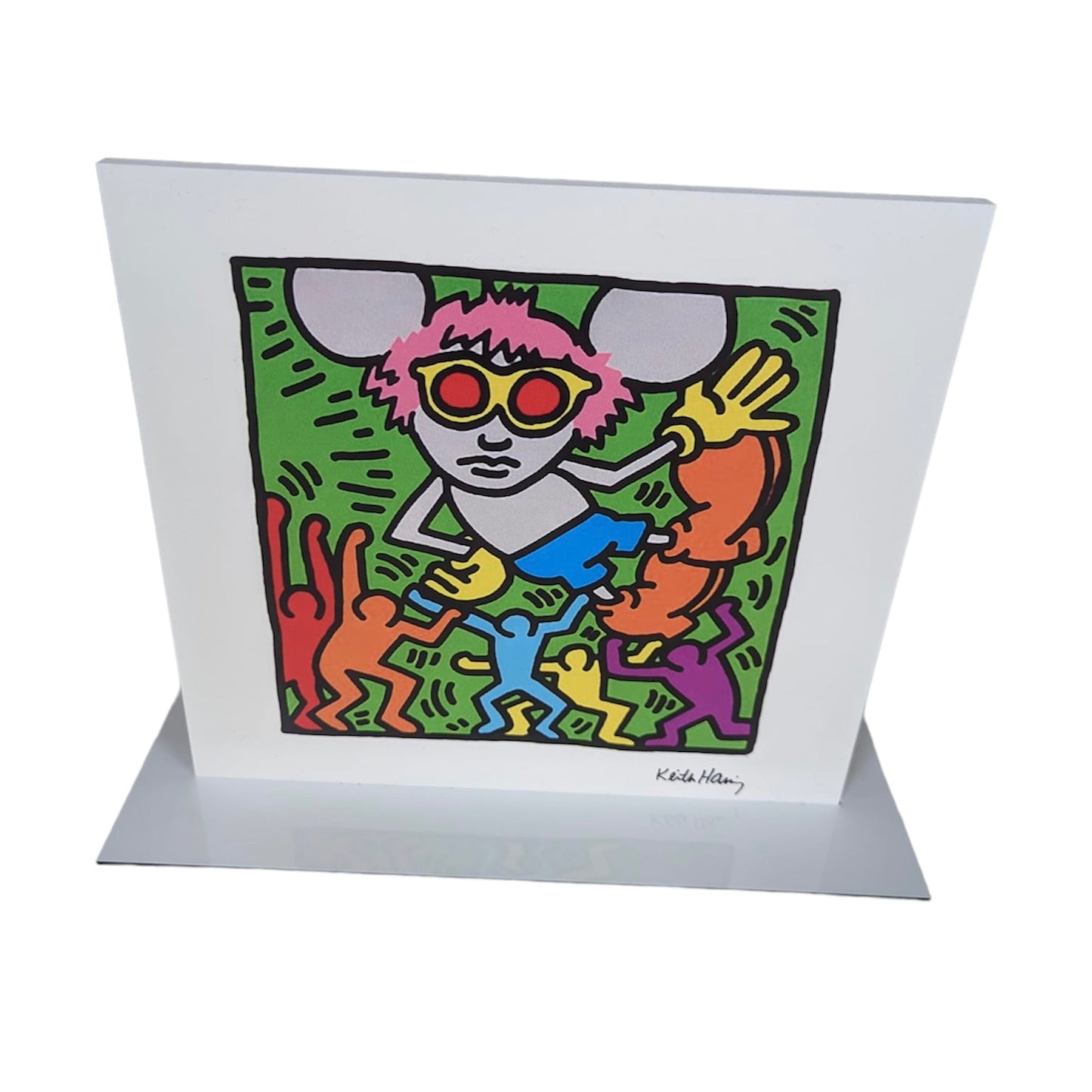 KEITH HARING Andy Mouse Print on Panel - NEW
