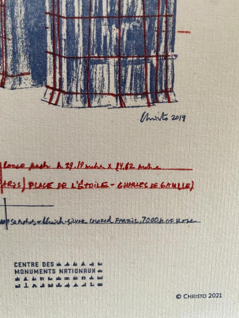 Christo und Jeanne-Claude - Der Arc de Triomphe verpackt - Reliefplakat