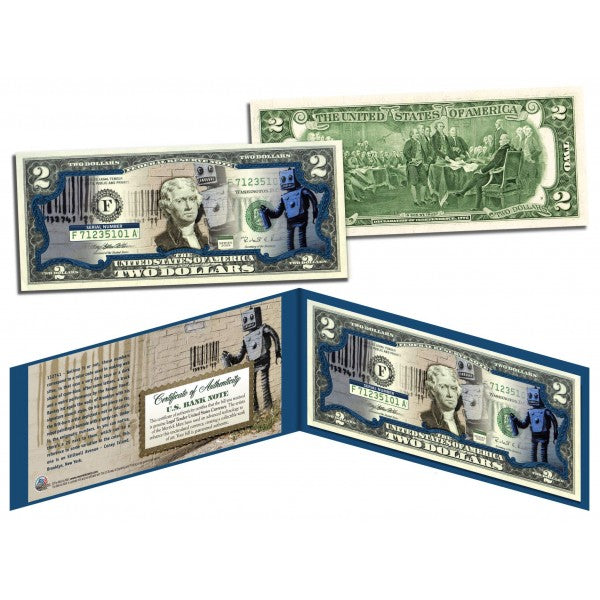 BANKSY * Set of 5 Authentic US 2 Dollar Bill
