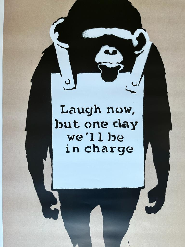 BANKSY - Laugh now - Official poster of the exhibition "The World of Banksy" in Paris